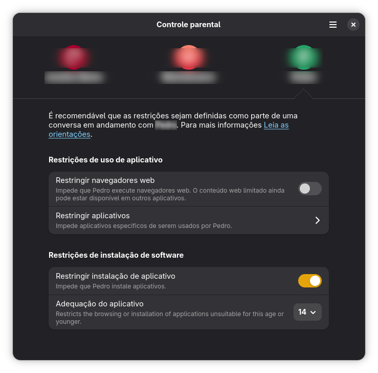 Controle parental no GNOME 49