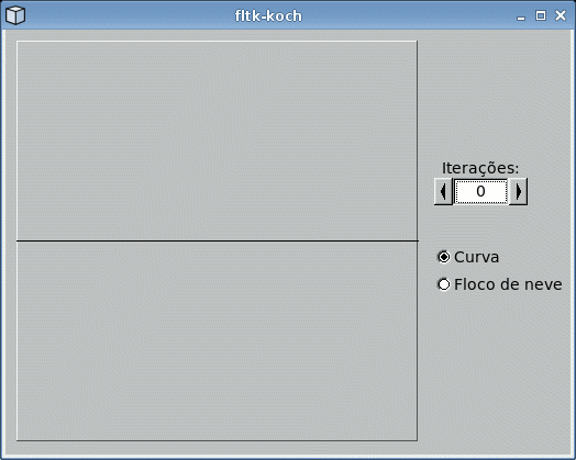 fltk-koch exibindo a curva de Koch