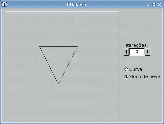 fltk-koch exibindo a curva de Koch