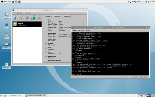 screenshot do VirtualBox