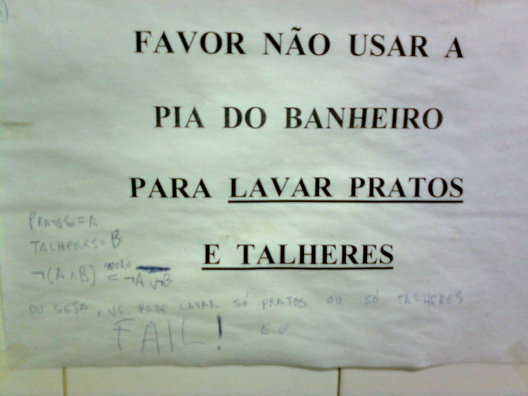 FAVOR NÃO USAR A PIA DO BANHEIRO PARA LAVAR PRATOS E TALHERES